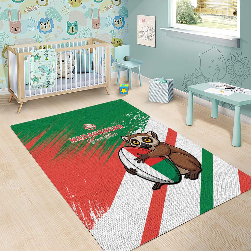 Madagascar Rugby Custom Area Rug Allez Les Makis LT15