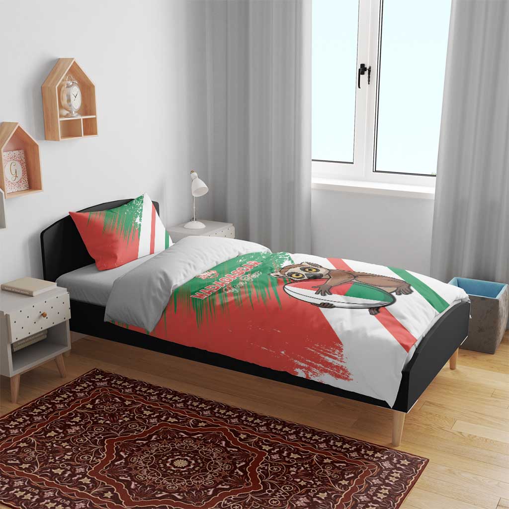 Madagascar Rugby Custom Bedding Set Allez Les Makis LT15