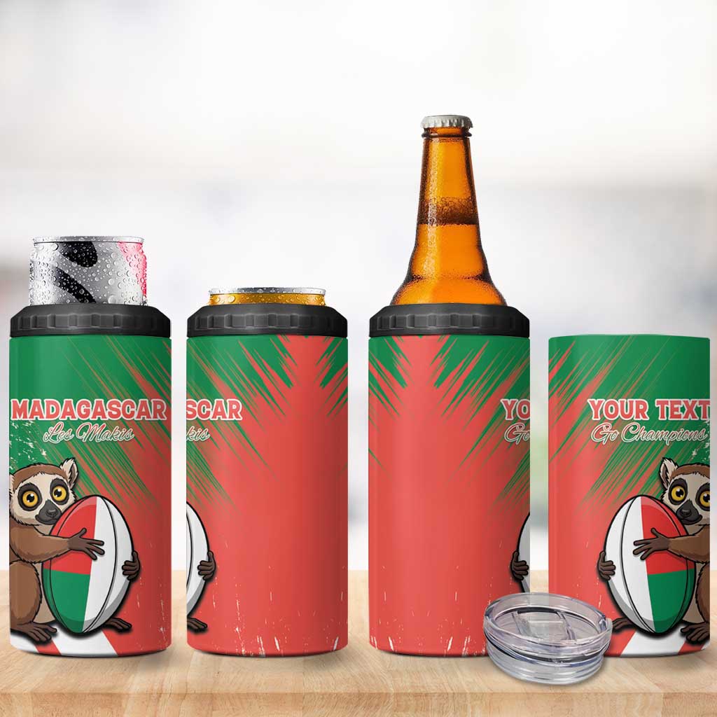 Madagascar Rugby Custom 4 in 1 Can Cooler Tumbler Allez Les Makis LT15