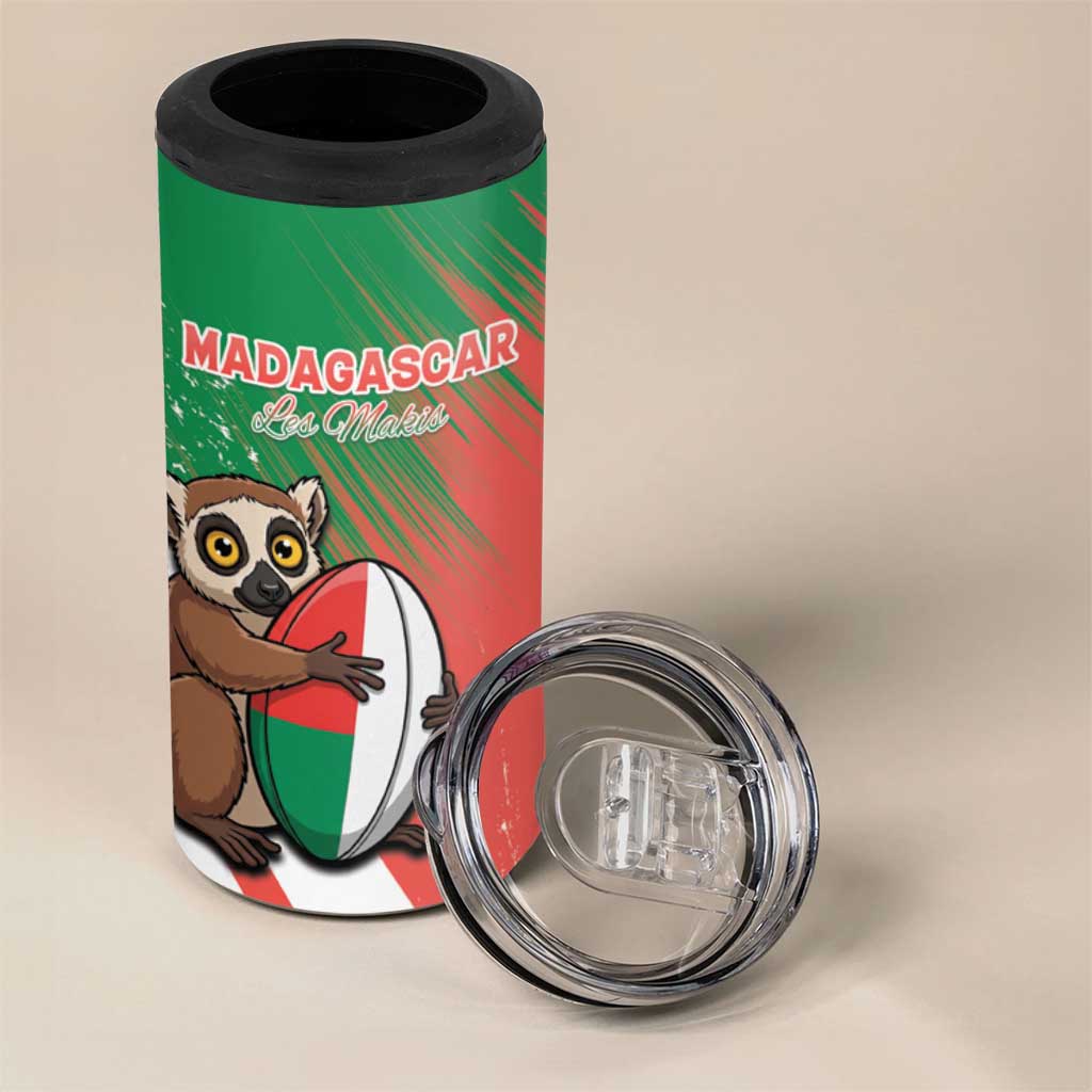 Madagascar Rugby Custom 4 in 1 Can Cooler Tumbler Allez Les Makis LT15