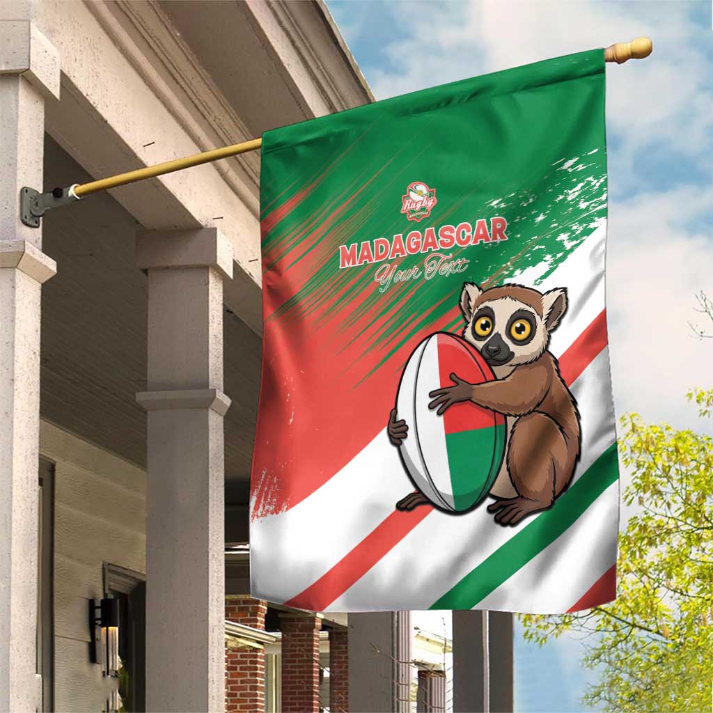 Madagascar Rugby Custom Garden Flag Allez Les Makis LT15
