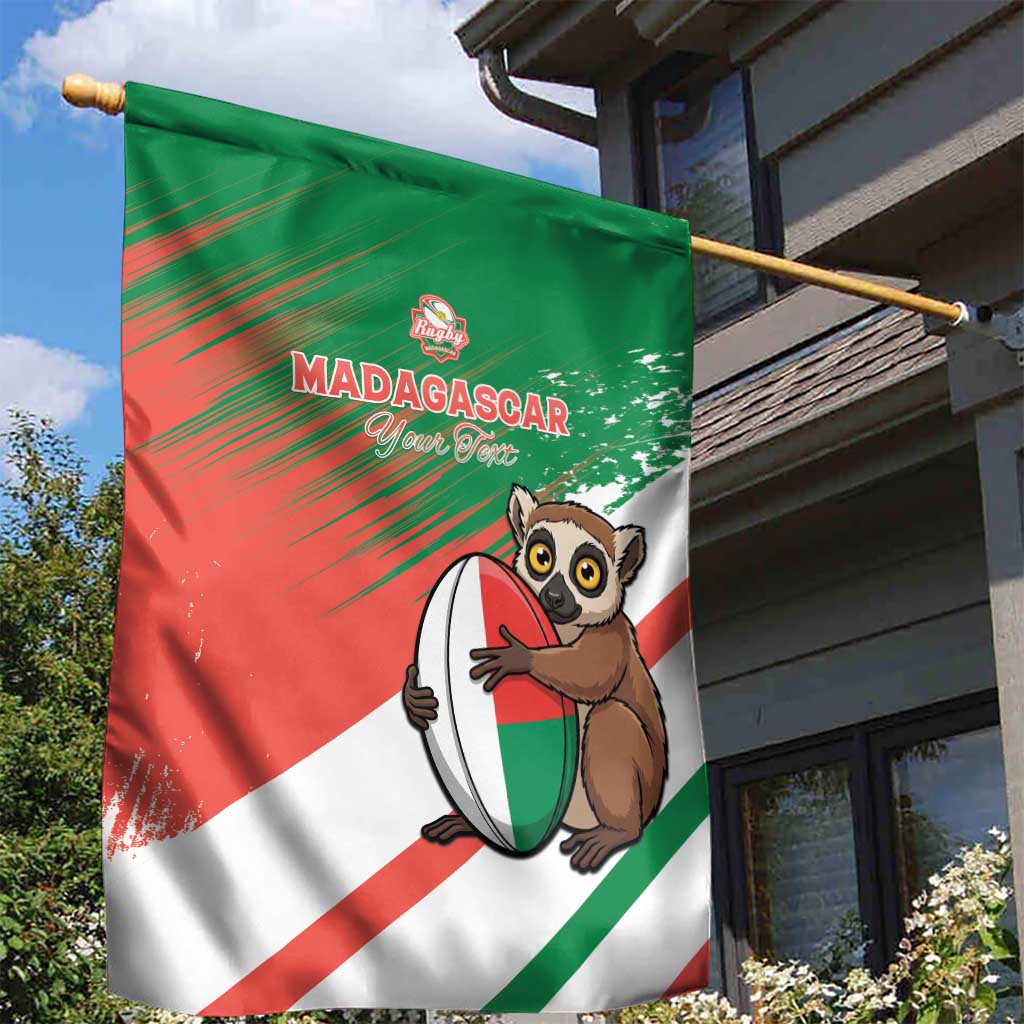 Madagascar Rugby Custom Garden Flag Allez Les Makis LT15