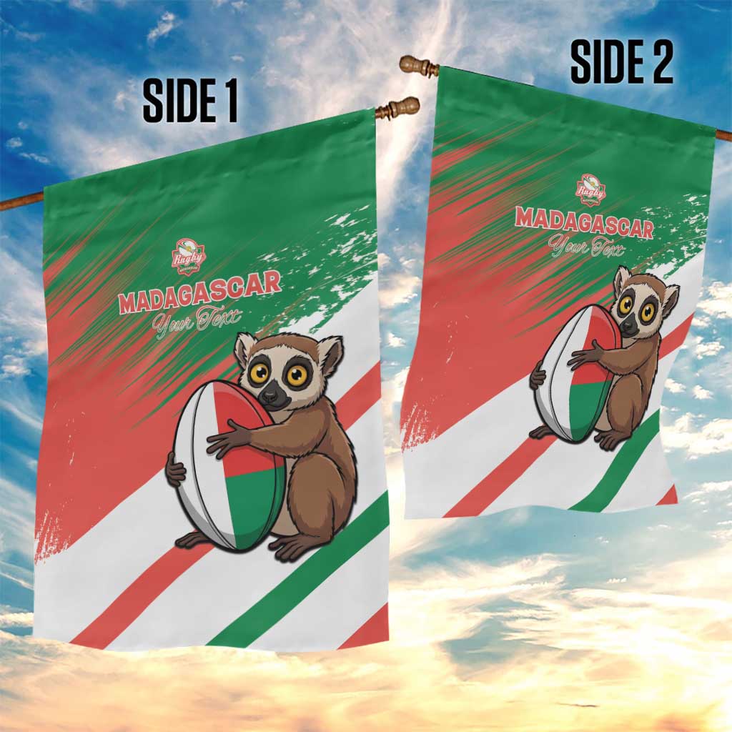 Madagascar Rugby Custom Garden Flag Allez Les Makis LT15