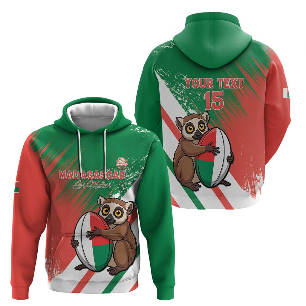 Madagascar Rugby Custom Hoodie Go Les Makis LT15