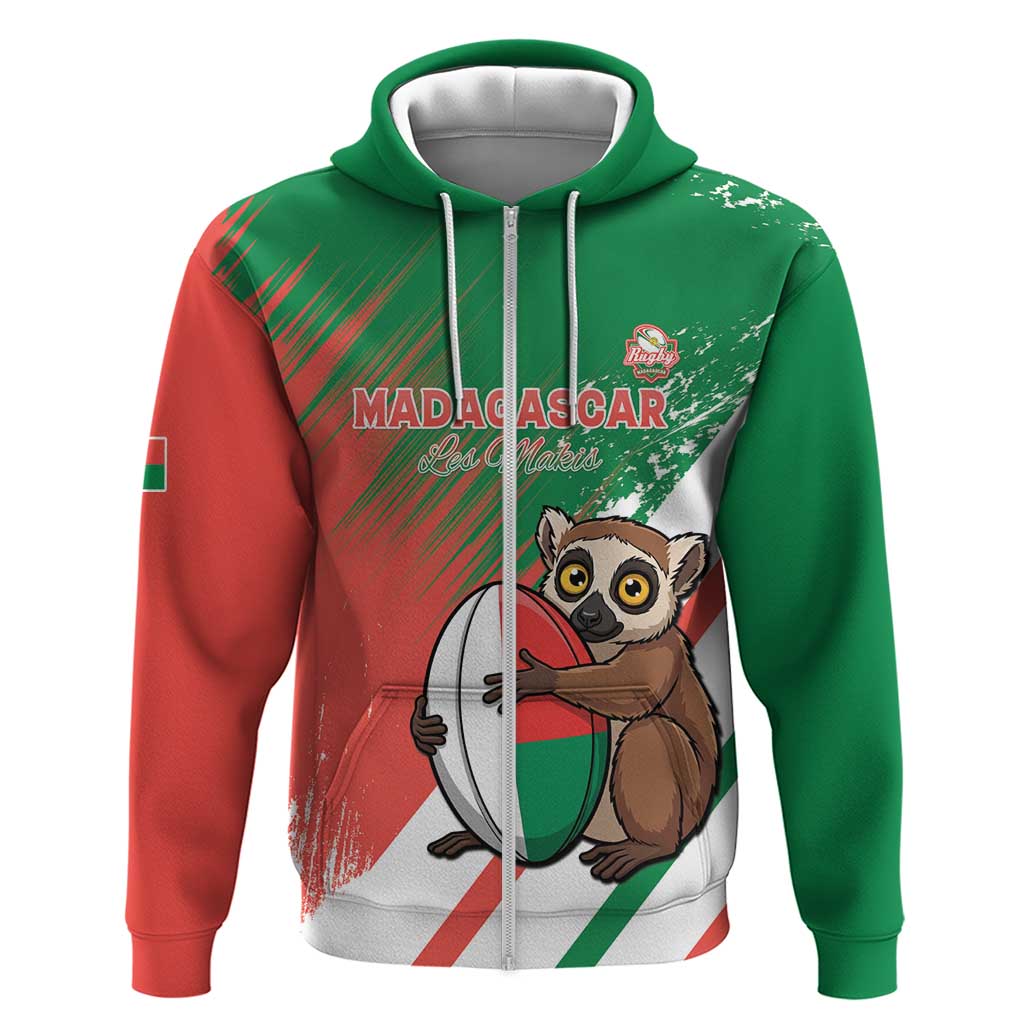 Madagascar Rugby Custom Hoodie Go Les Makis LT15