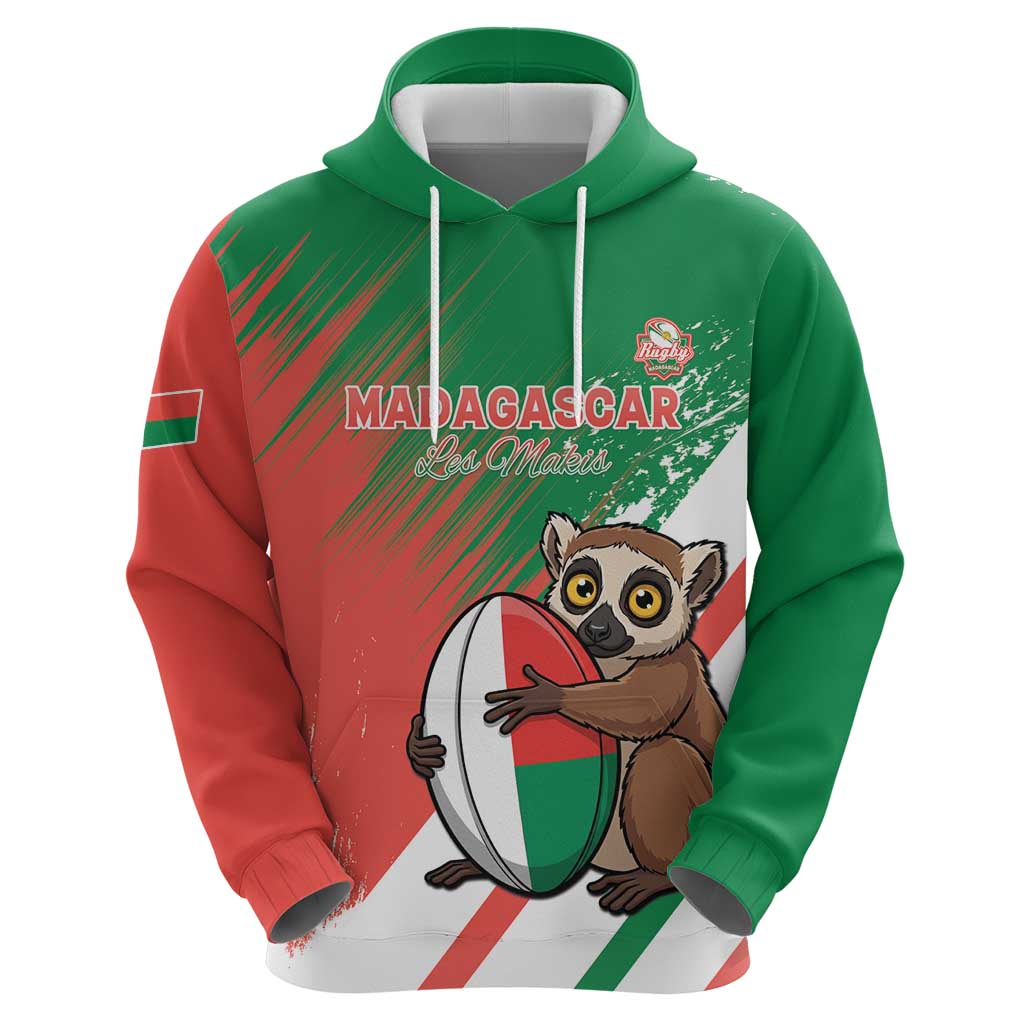 Madagascar Rugby Custom Hoodie Go Les Makis LT15