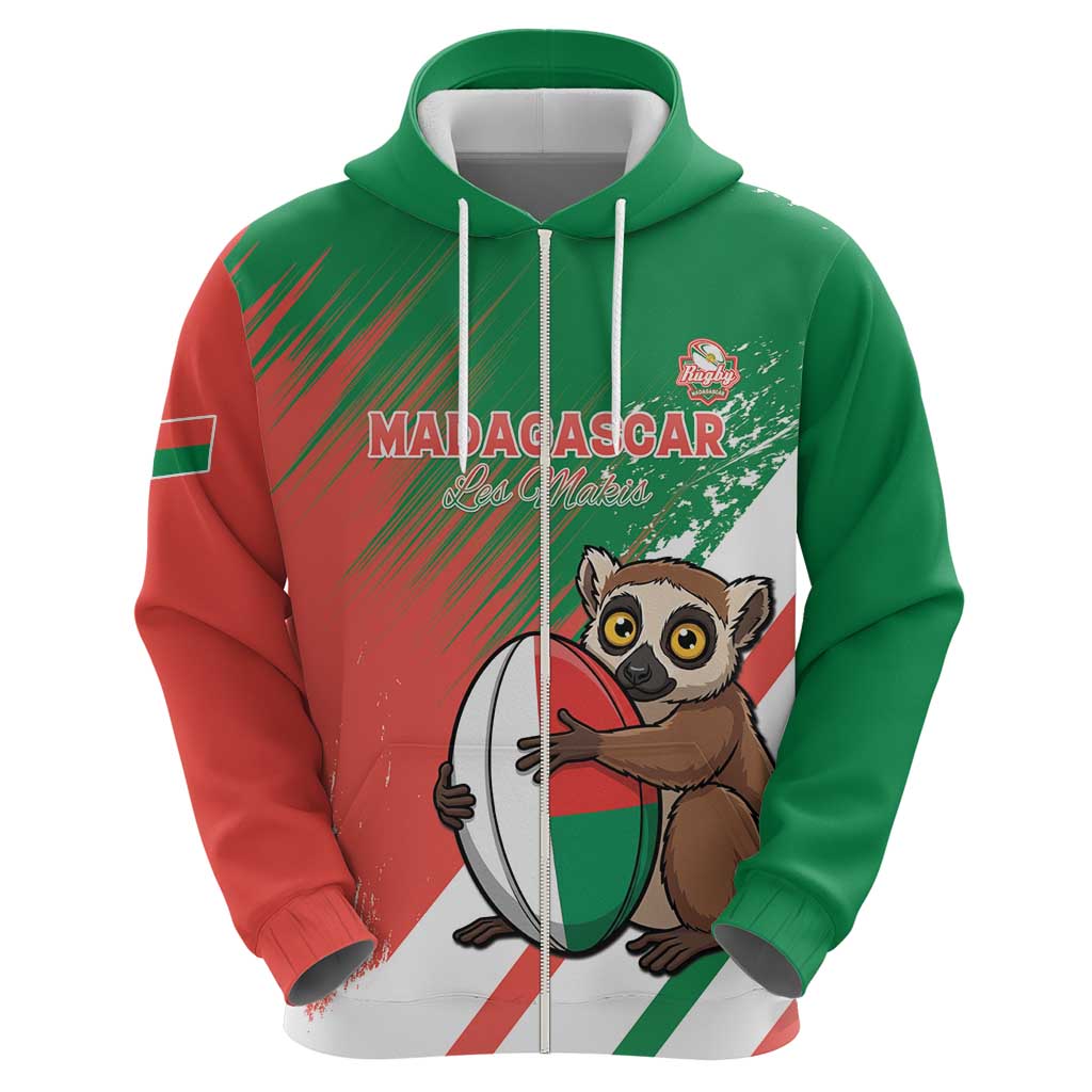 Madagascar Rugby Custom Hoodie Go Les Makis LT15