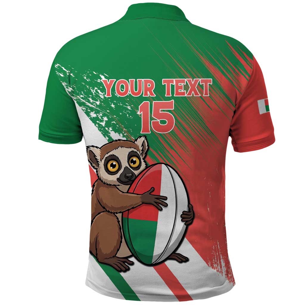 Madagascar Rugby Custom Polo Shirt Go Les Makis LT15