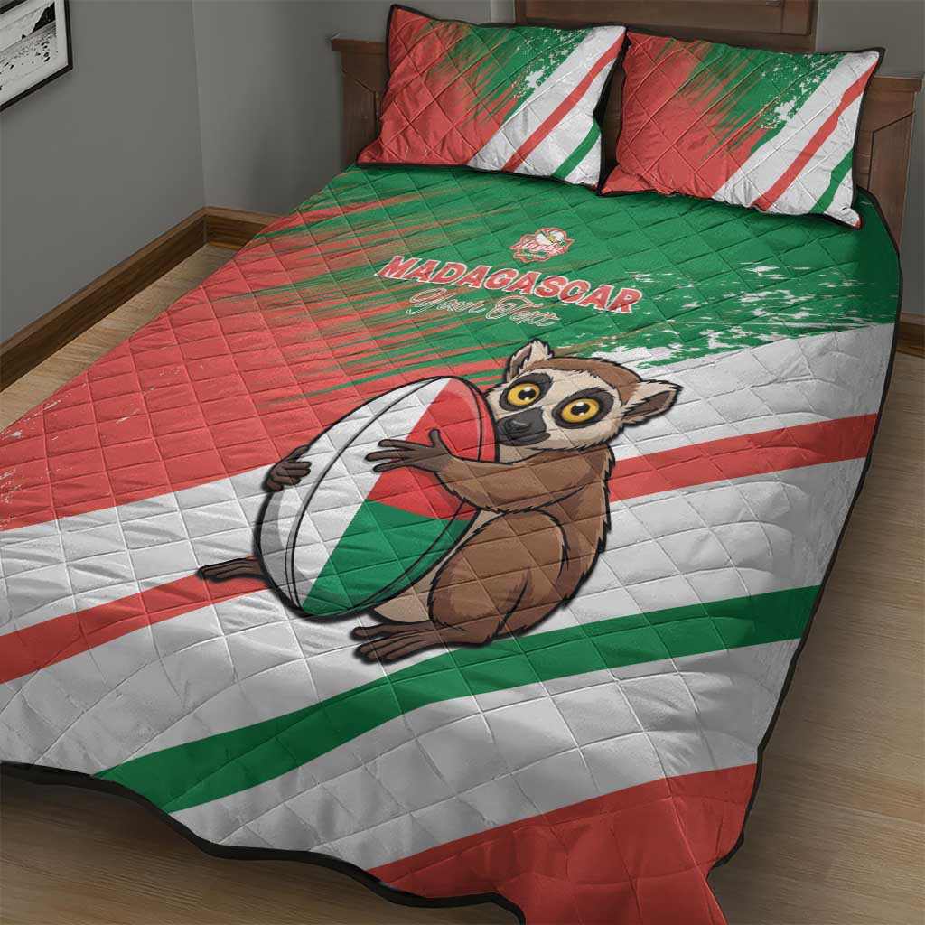 Madagascar Rugby Custom Quilt Bed Set Allez Les Makis LT15