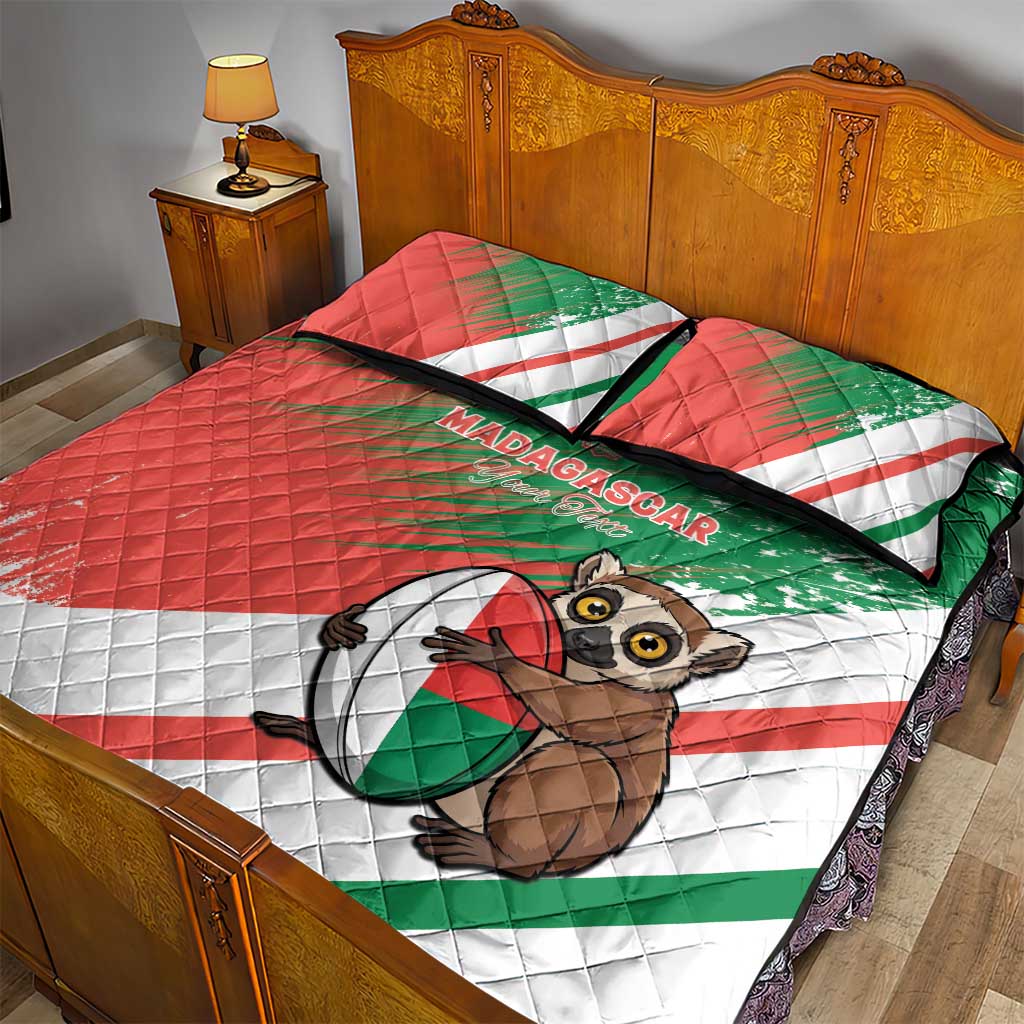 Madagascar Rugby Custom Quilt Bed Set Allez Les Makis LT15