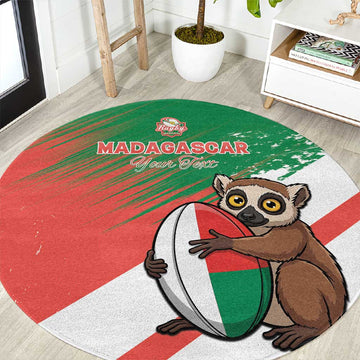 Madagascar Rugby Custom Round Carpet Allez Les Makis LT15