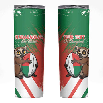Madagascar Rugby Custom Skinny Tumbler Allez Les Makis LT15