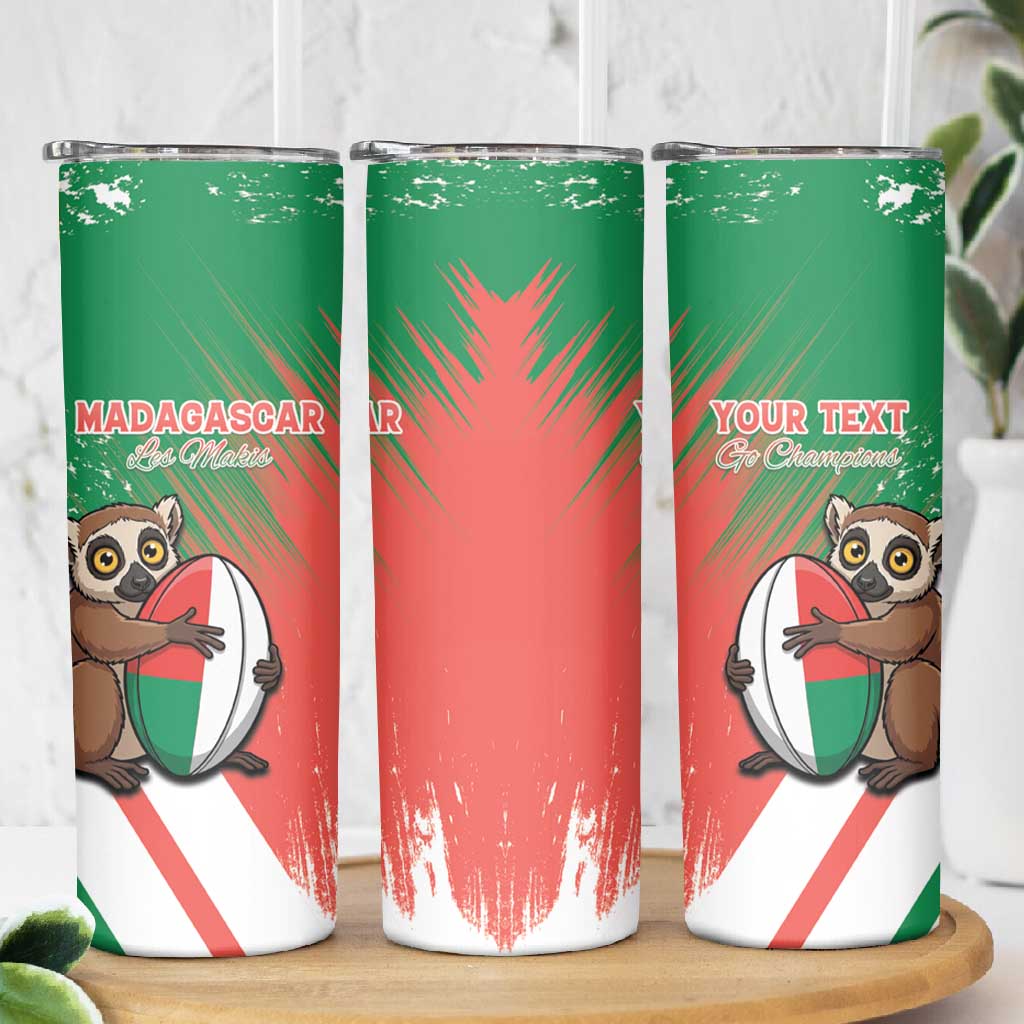 Madagascar Rugby Custom Skinny Tumbler Allez Les Makis LT15