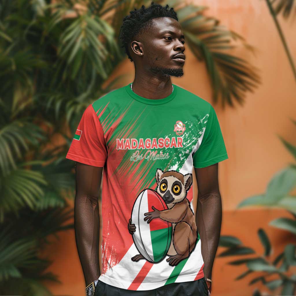 Madagascar Rugby Custom T shirt Allez Les Makis LT15