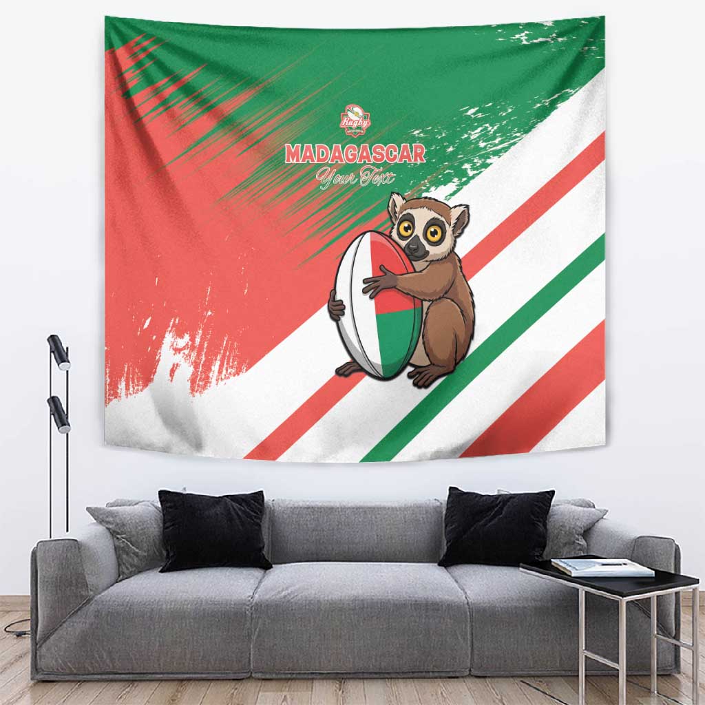 Madagascar Rugby Custom Tapestry Allez Les Makis LT15