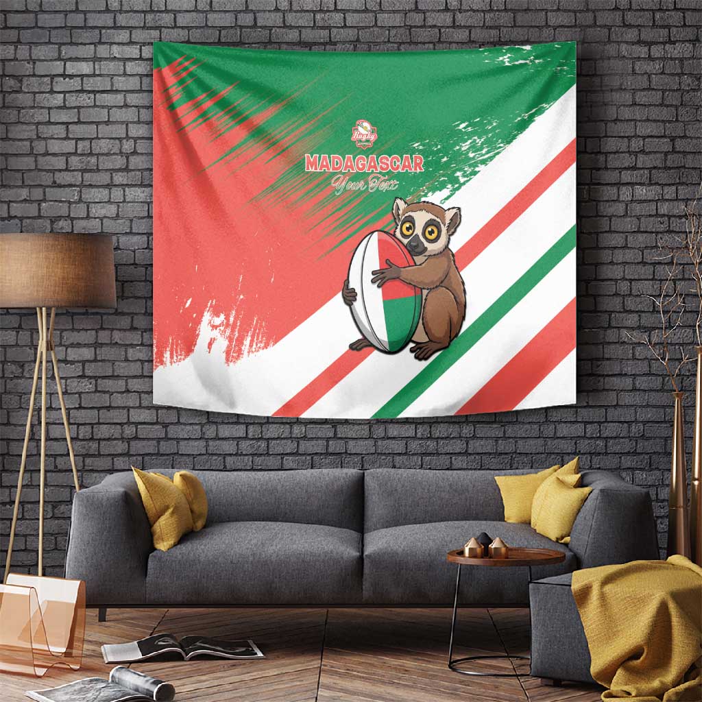 Madagascar Rugby Custom Tapestry Allez Les Makis LT15
