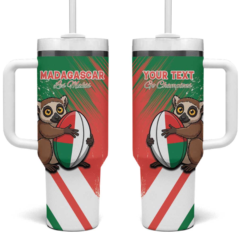 Madagascar Rugby Custom Tumbler With Handle Allez Les Makis LT15