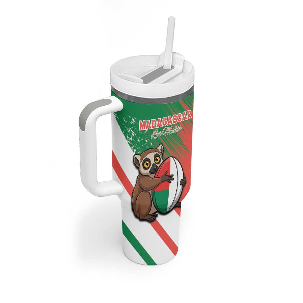 Madagascar Rugby Custom Tumbler With Handle Allez Les Makis LT15