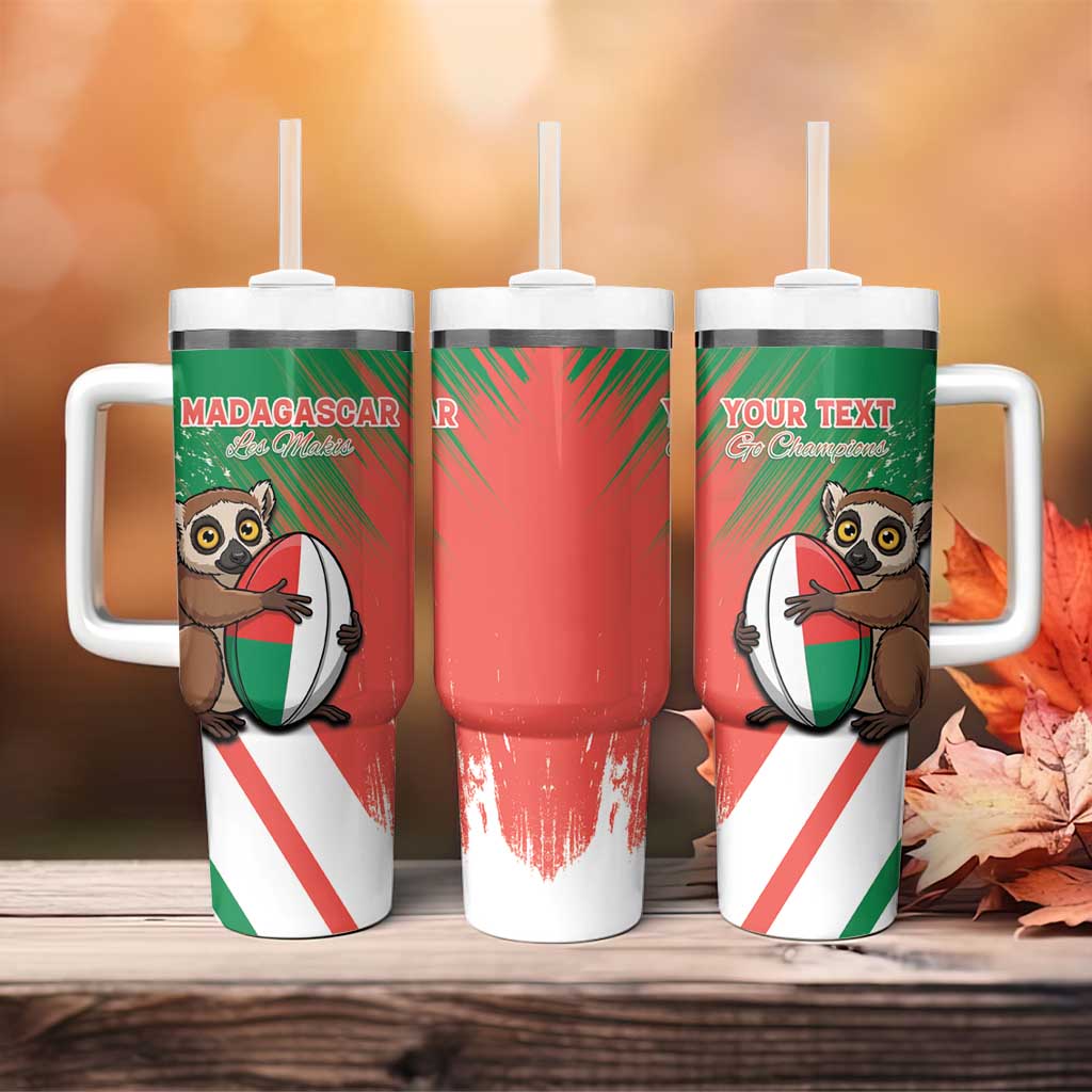 Madagascar Rugby Custom Tumbler With Handle Allez Les Makis LT15