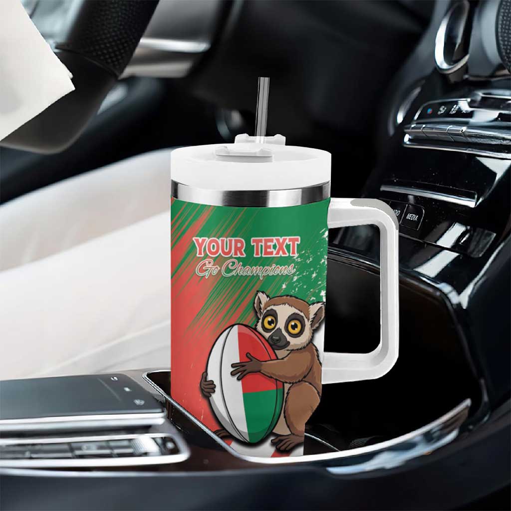 Madagascar Rugby Custom Tumbler With Handle Allez Les Makis LT15