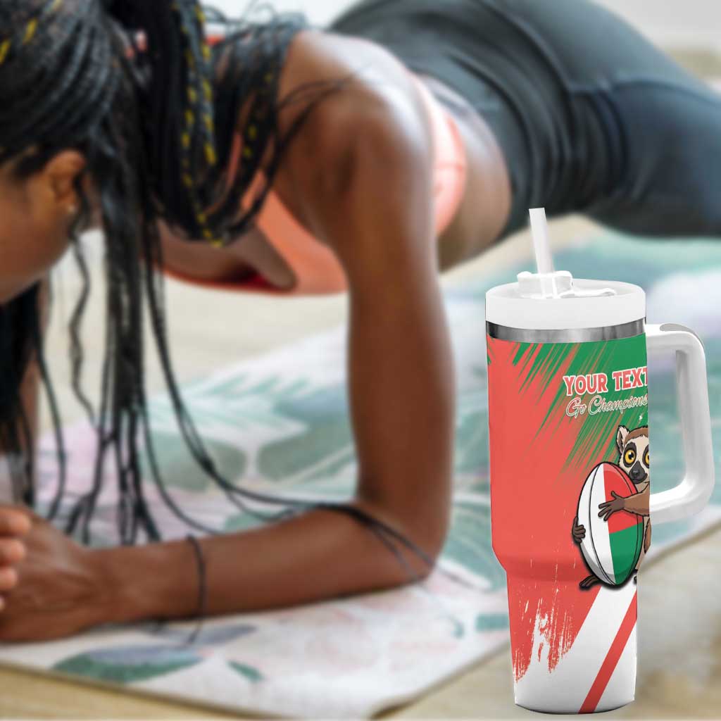 Madagascar Rugby Custom Tumbler With Handle Allez Les Makis LT15
