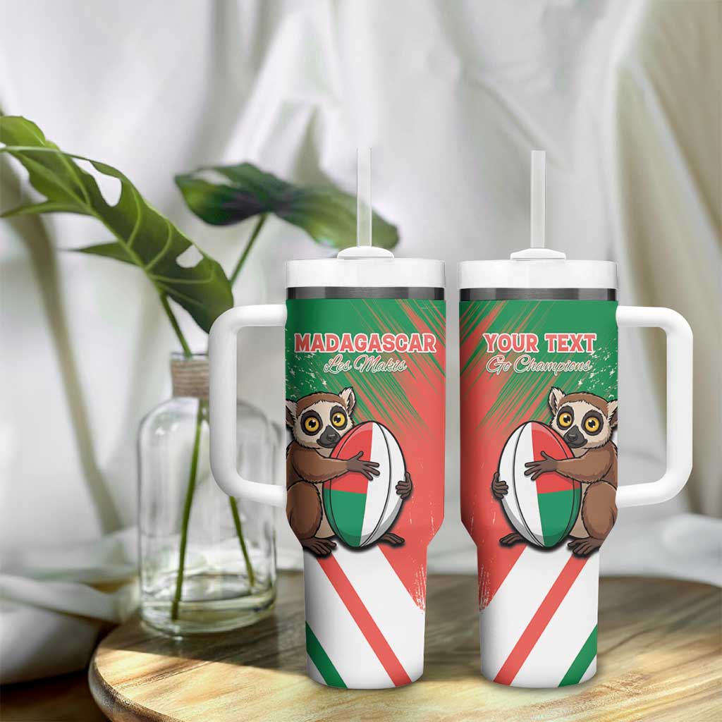 Madagascar Rugby Custom Tumbler With Handle Allez Les Makis LT15