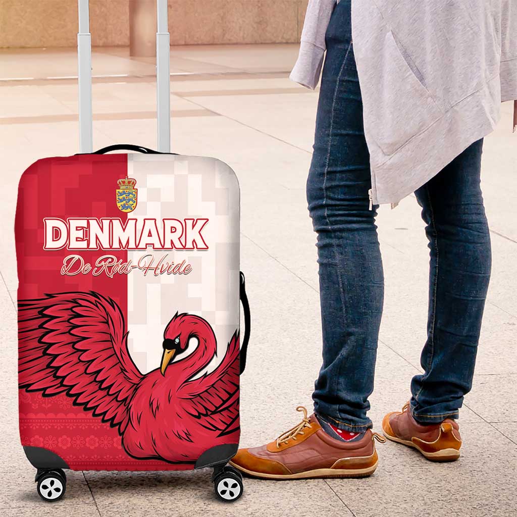 Denmark Football Luggage Cover Red and Whites Scandinavia Pattern LT15