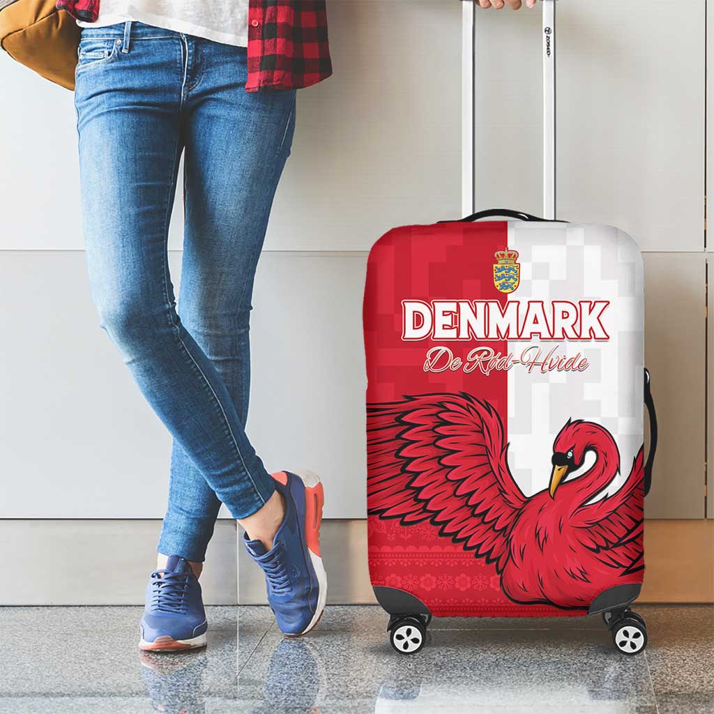 Denmark Football Luggage Cover Red and Whites Scandinavia Pattern LT15