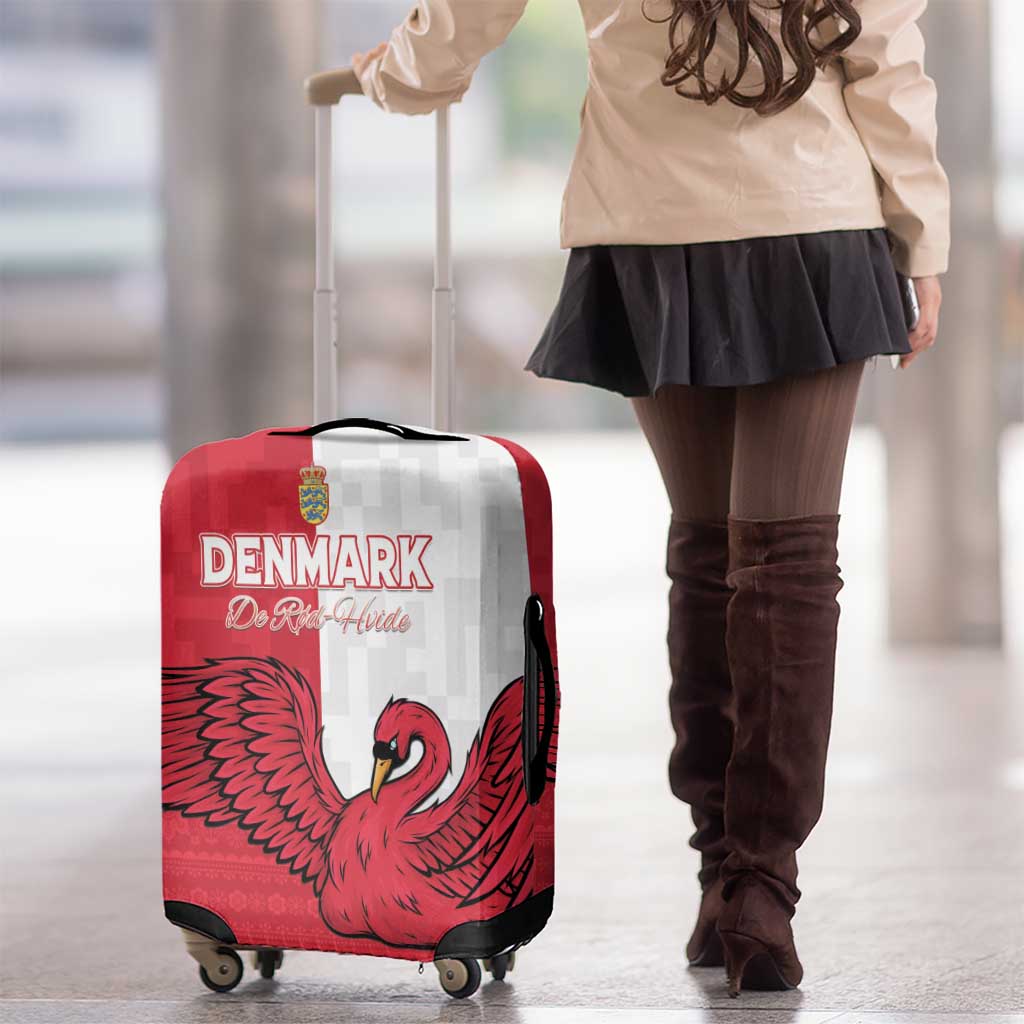 Denmark Football Luggage Cover Red and Whites Scandinavia Pattern LT15