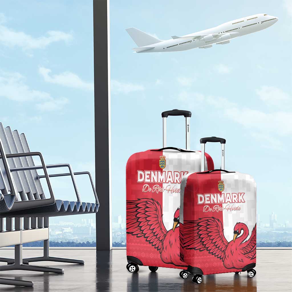 Denmark Football Luggage Cover Red and Whites Scandinavia Pattern LT15