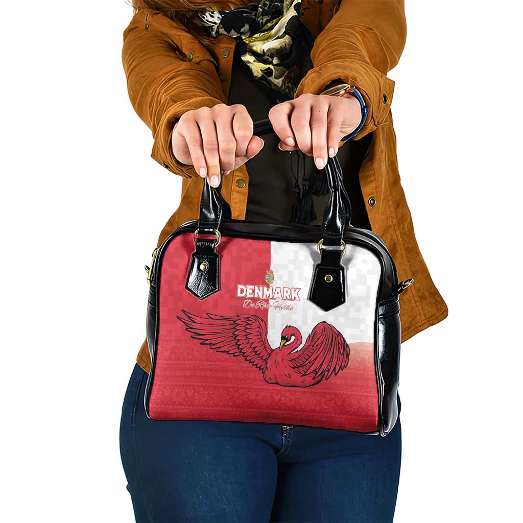 Denmark Football Shoulder Handbag Red and Whites Scandinavia Pattern LT15