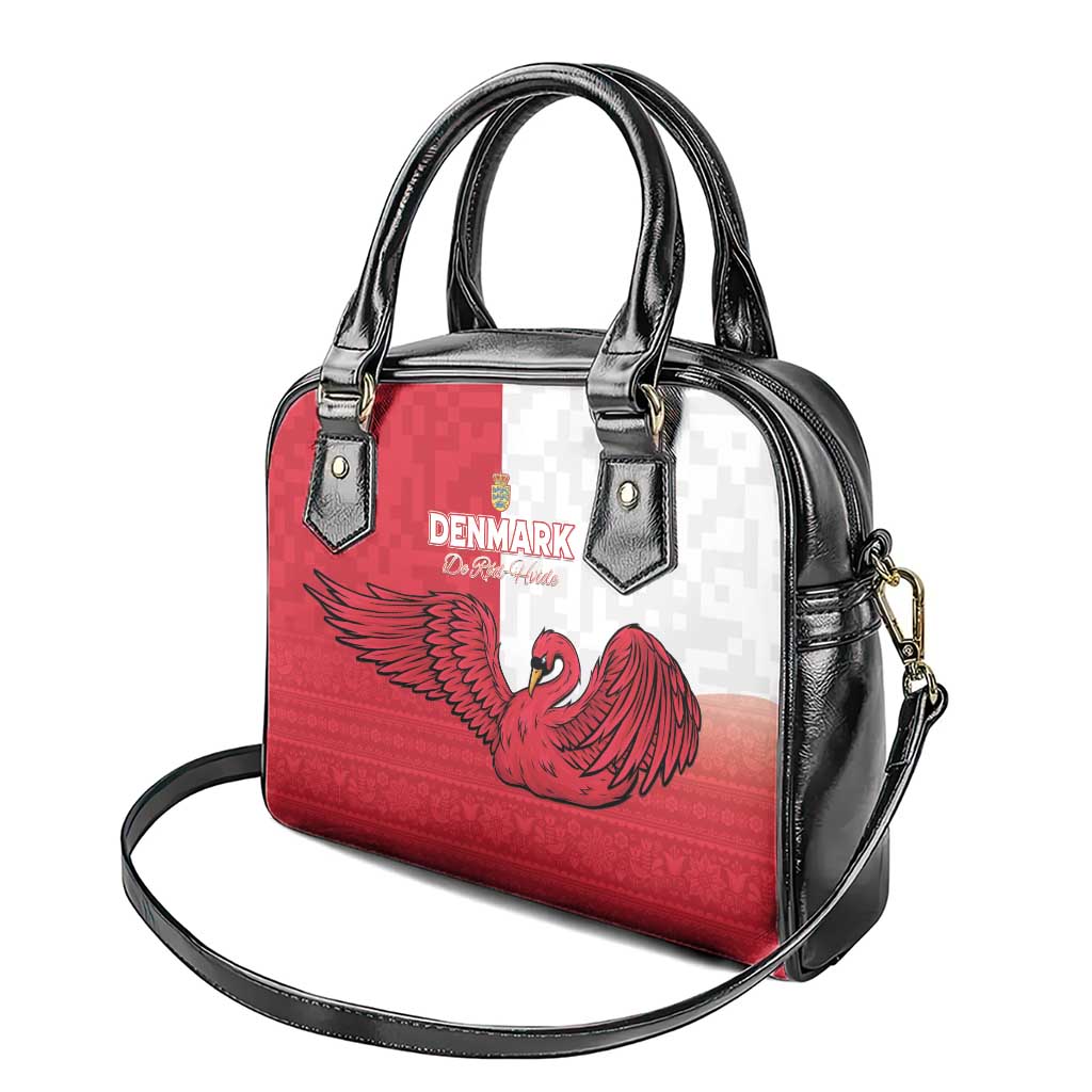 Denmark Football Shoulder Handbag Red and Whites Scandinavia Pattern LT15