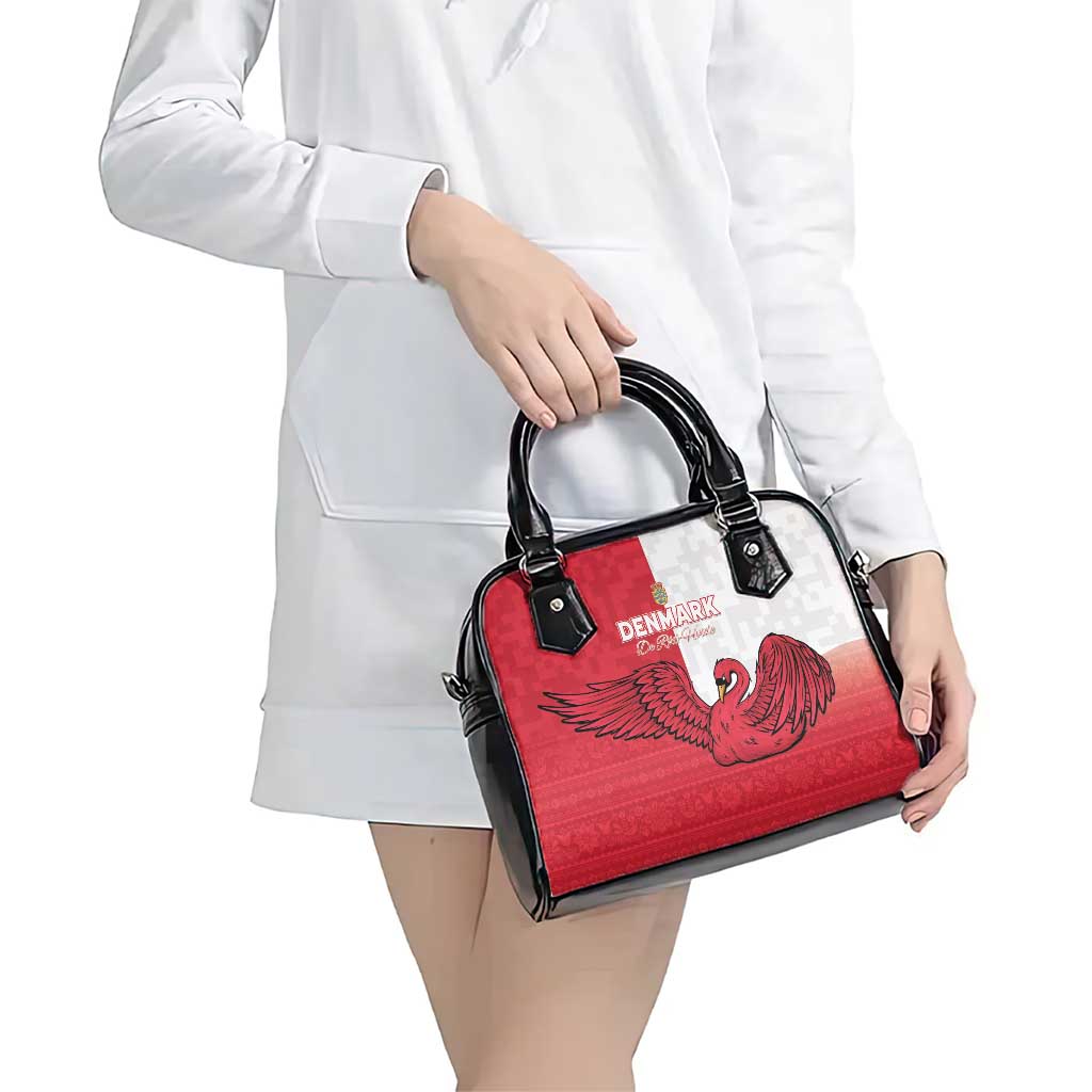 Denmark Football Shoulder Handbag Red and Whites Scandinavia Pattern LT15