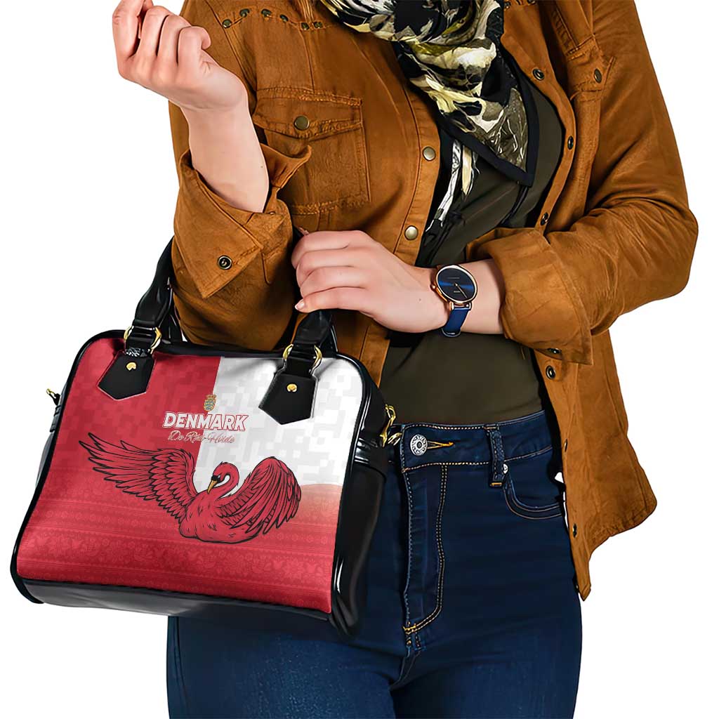 Denmark Football Shoulder Handbag Red and Whites Scandinavia Pattern LT15
