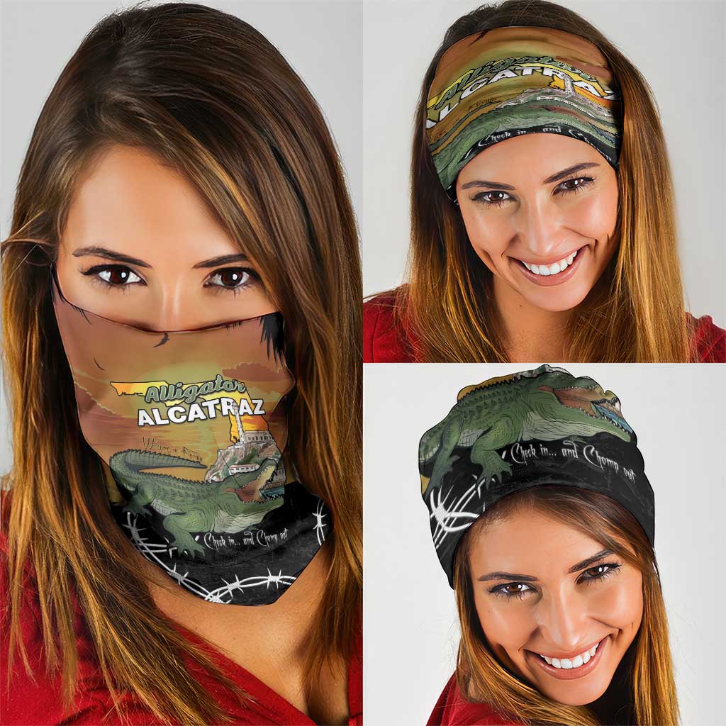 Alligator Alcatraz Neck Gaiter Prison Florida Everglades LT15