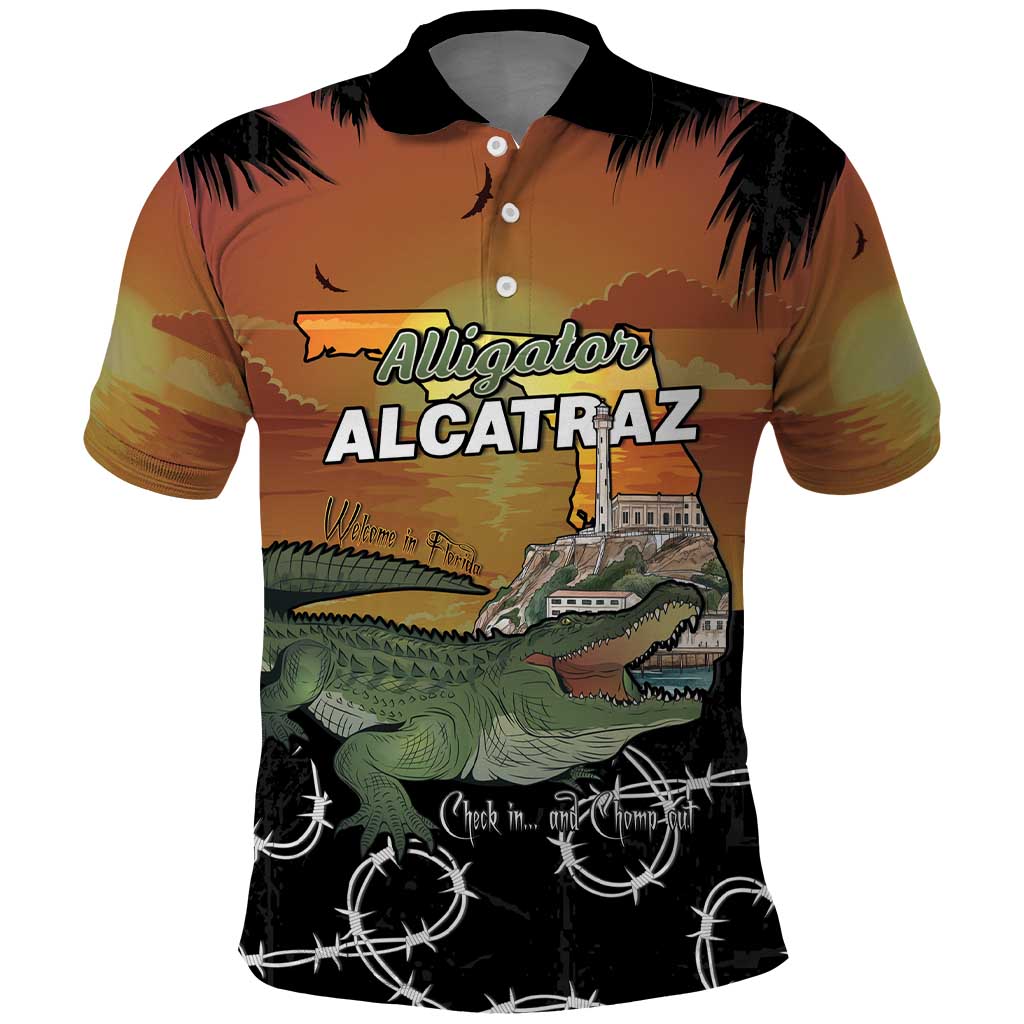 Alligator Alcatraz Polo Shirt Prison Florida Everglades LT15