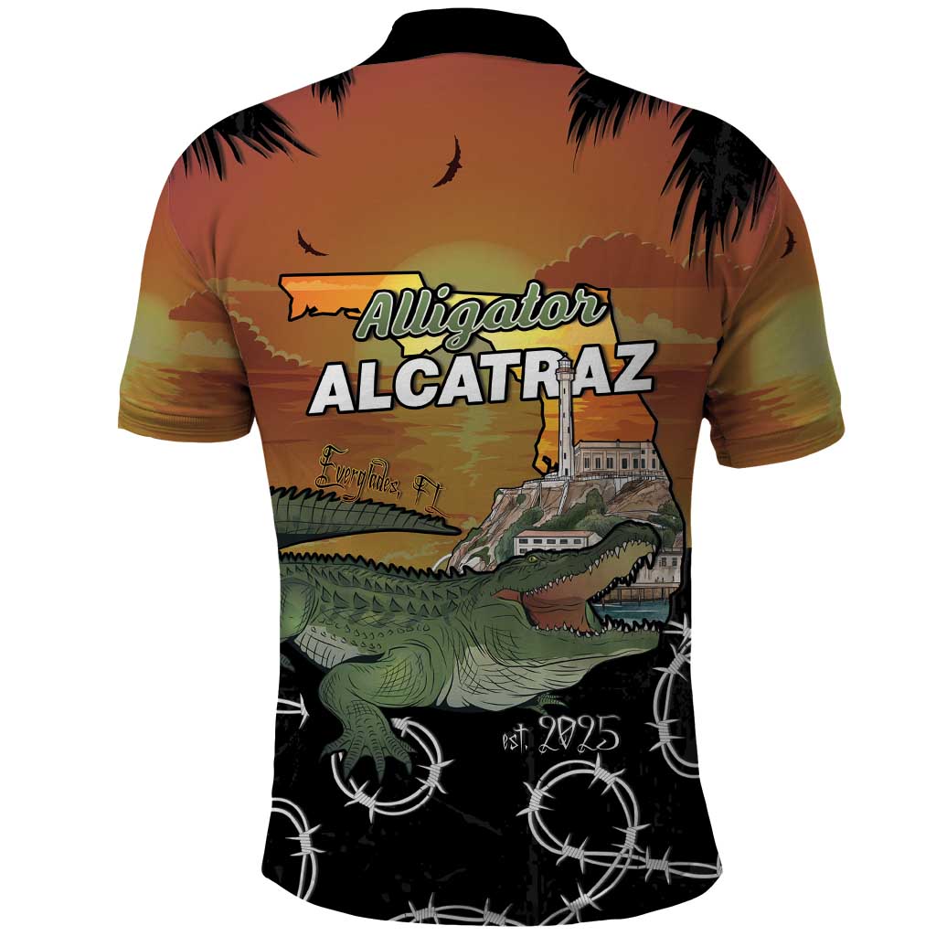 Alligator Alcatraz Polo Shirt Prison Florida Everglades LT15