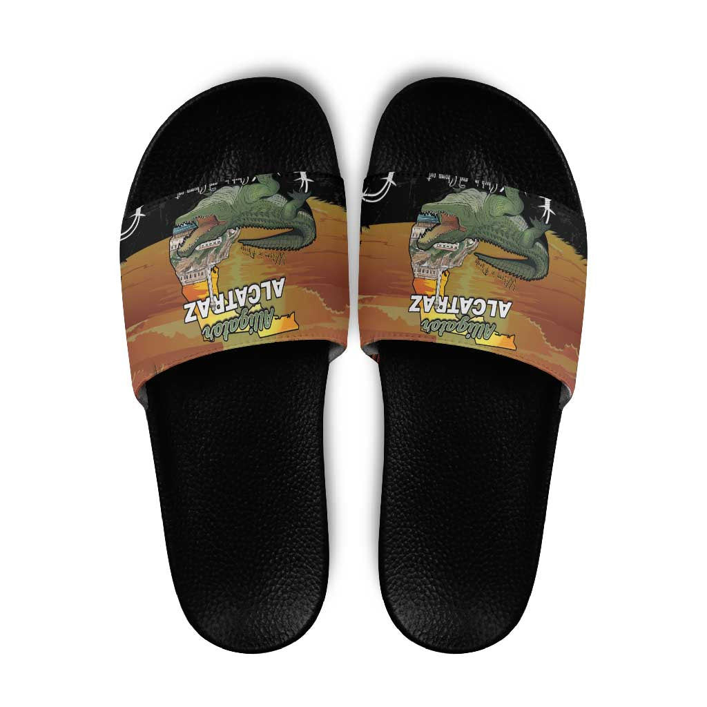 Alligator Alcatraz Slide Sandals Prison Florida Everglades LT15