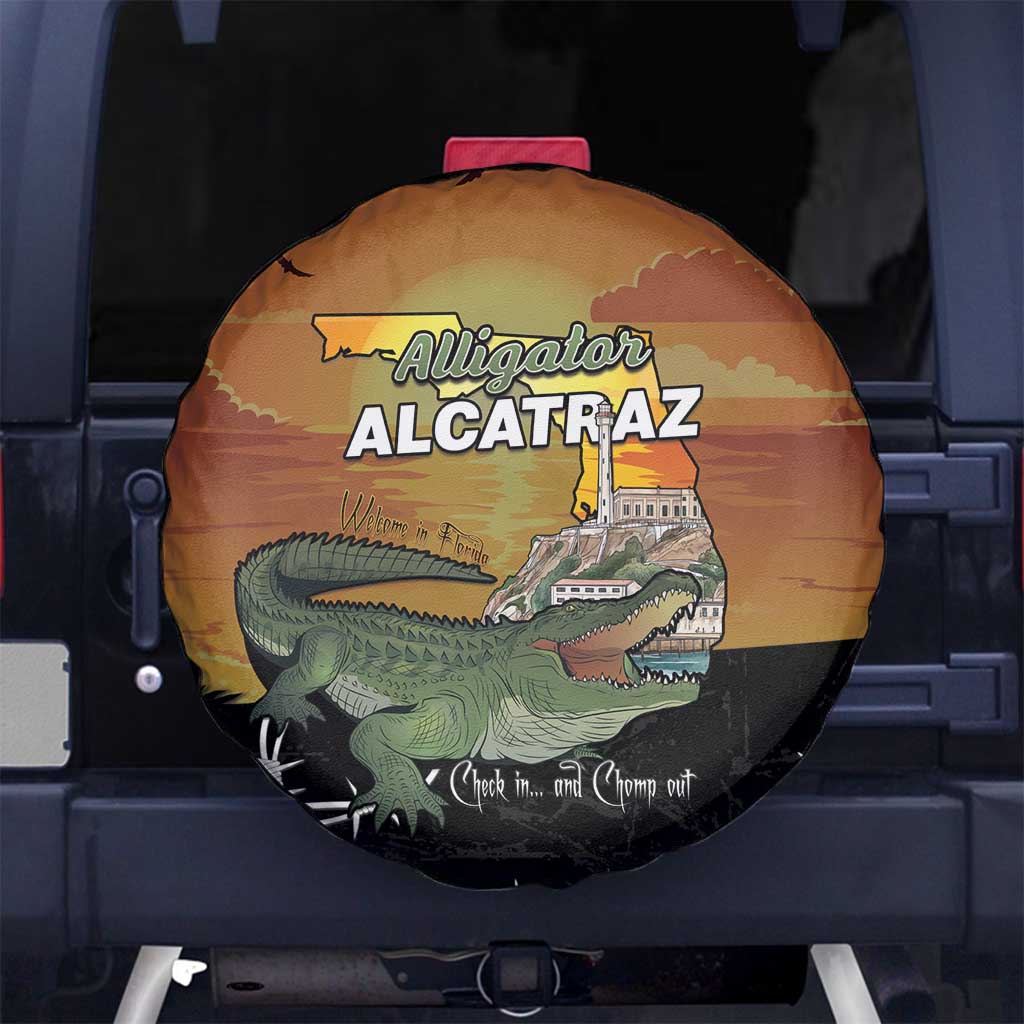 Alligator Alcatraz Spare Tire Cover Prison Florida Everglades LT15