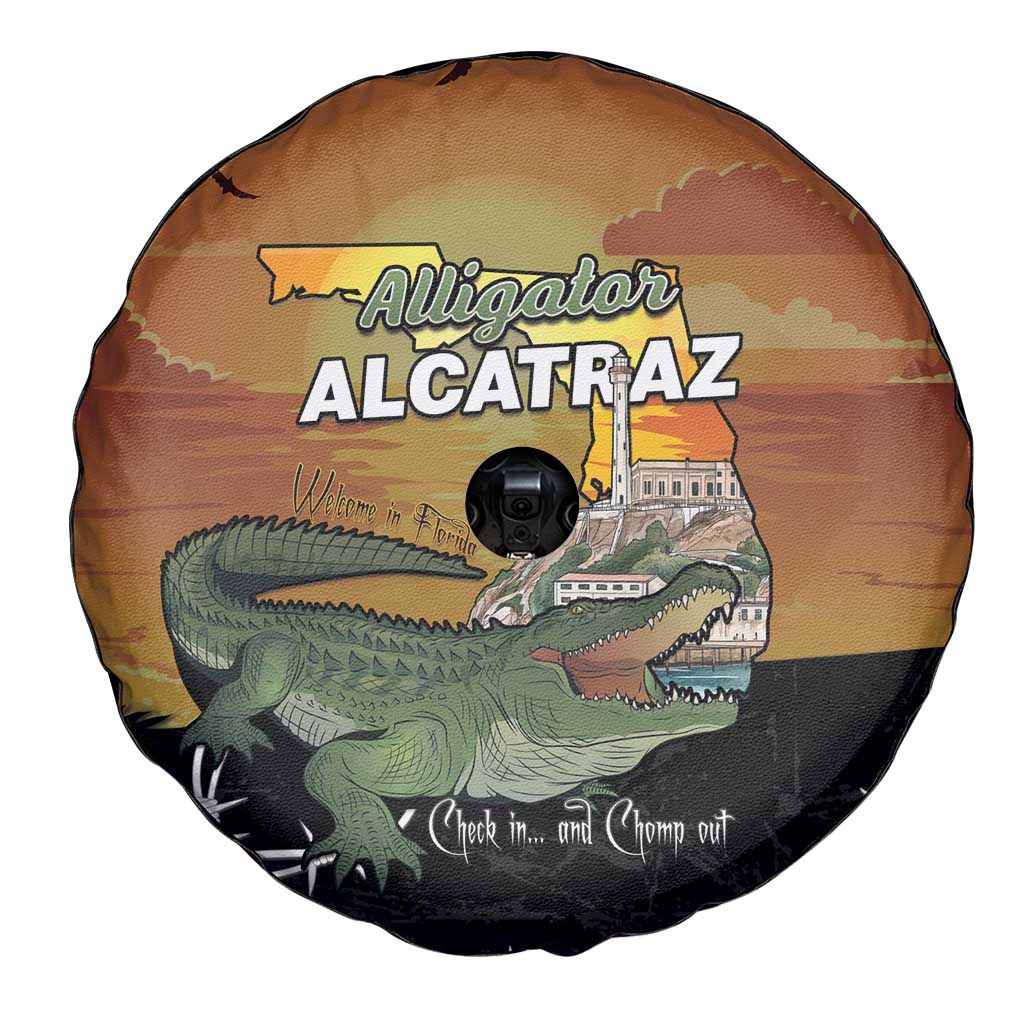 Alligator Alcatraz Spare Tire Cover Prison Florida Everglades LT15