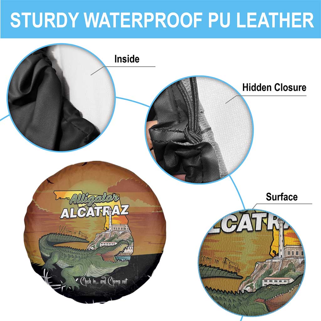 Alligator Alcatraz Spare Tire Cover Prison Florida Everglades LT15