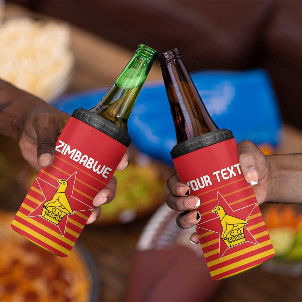 Custom Zimbabwe Cricket 4 in 1 Can Cooler Tumbler Come On Chevrons LT15