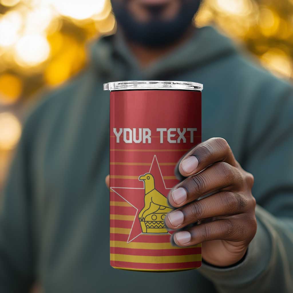 Custom Zimbabwe Cricket 4 in 1 Can Cooler Tumbler Come On Chevrons LT15