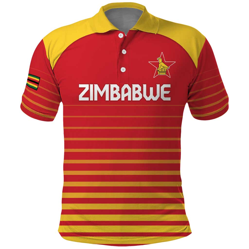 Custom Zimbabwe Cricket Polo Shirt Go Chevrons Go LT15
