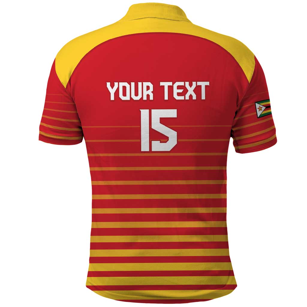 Custom Zimbabwe Cricket Polo Shirt Go Chevrons Go LT15