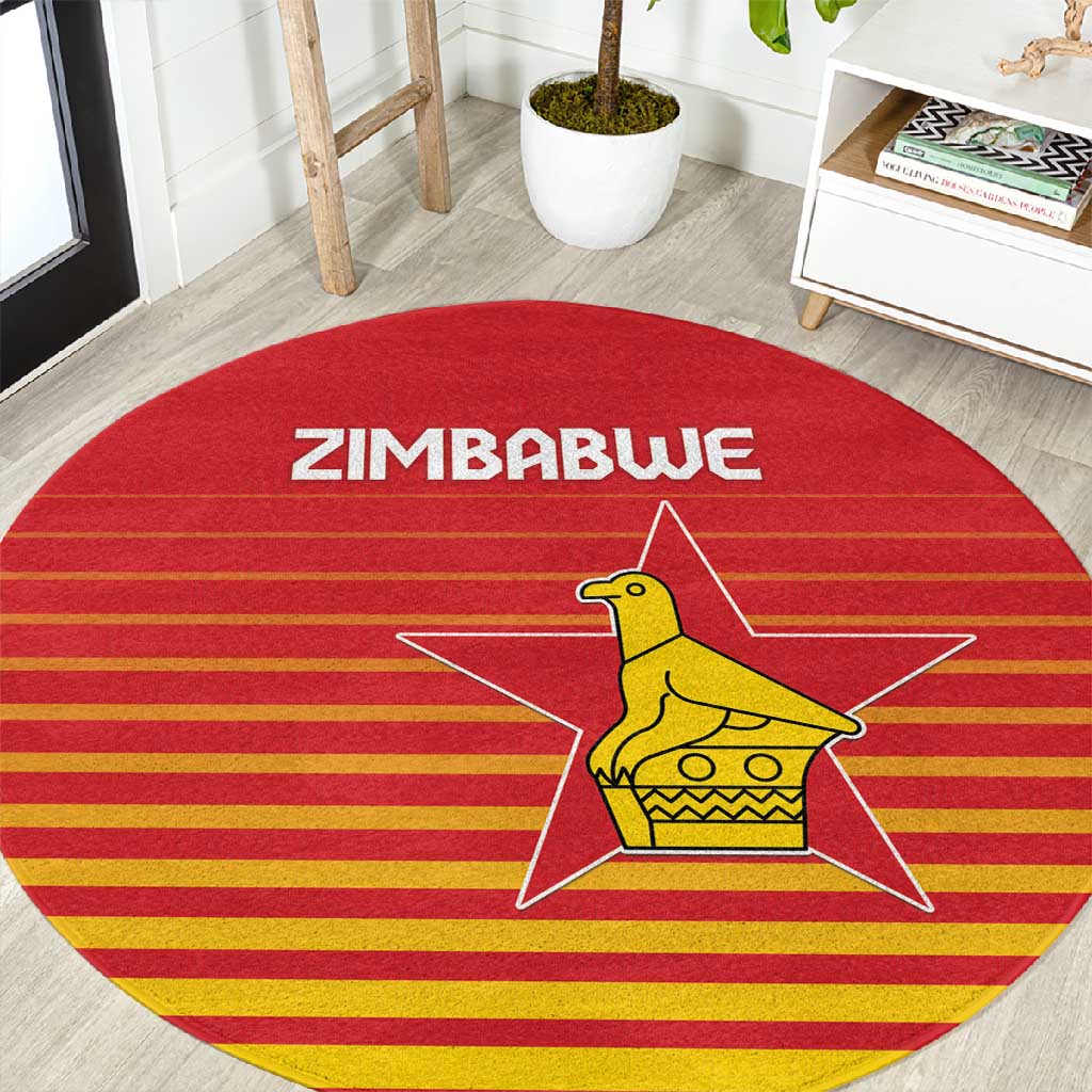 Zimbabwe Cricket Round Carpet Come On Chevrons LT15