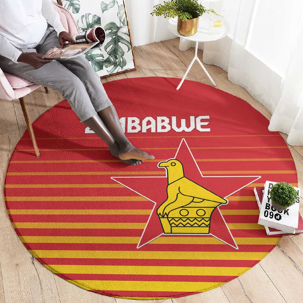 Zimbabwe Cricket Round Carpet Come On Chevrons LT15