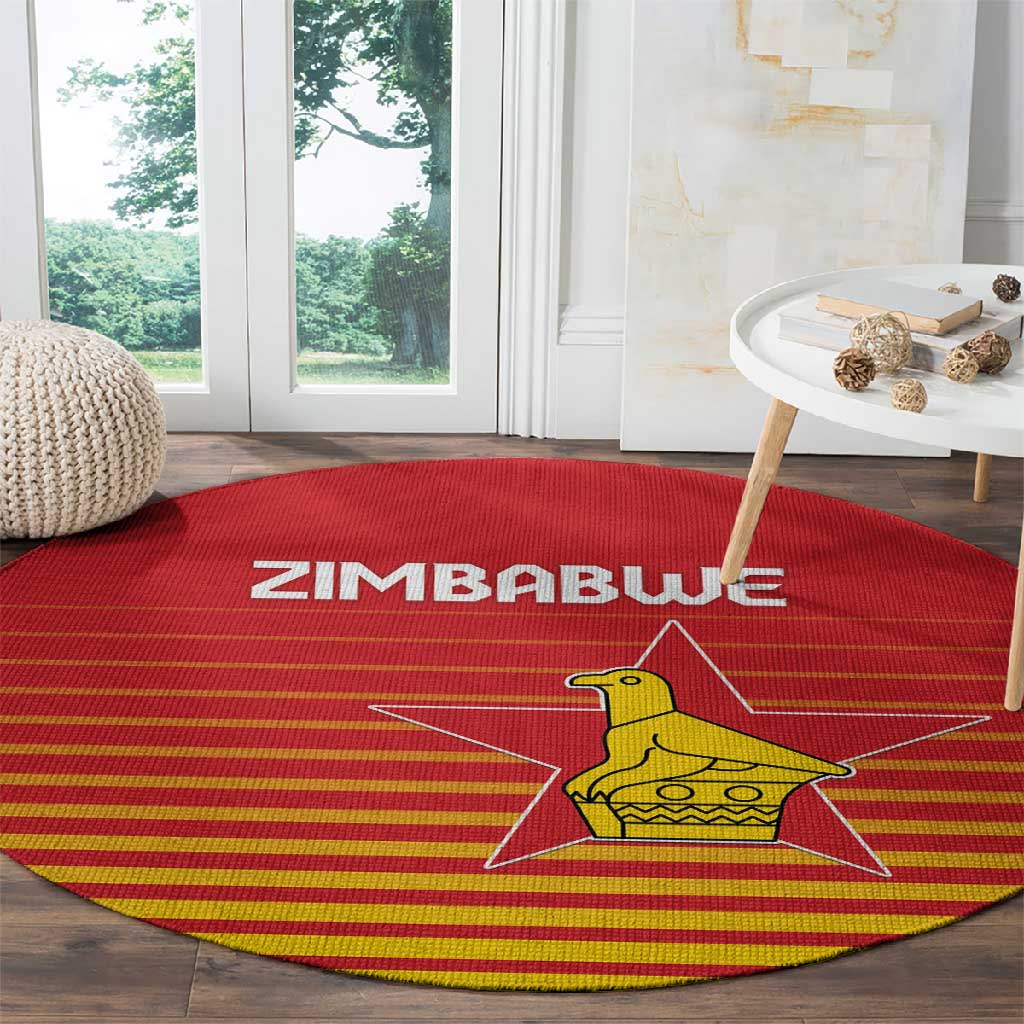 Zimbabwe Cricket Round Carpet Come On Chevrons LT15