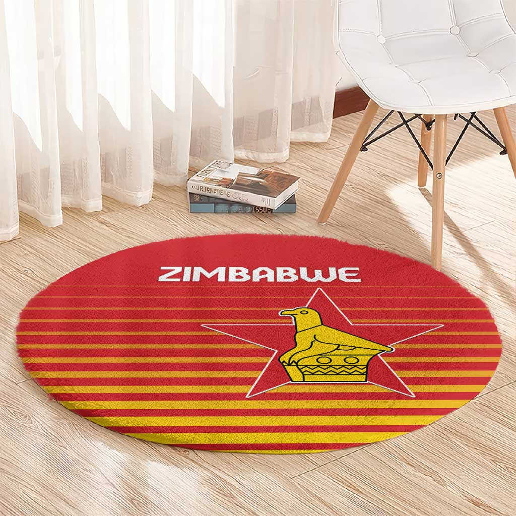 Zimbabwe Cricket Round Carpet Come On Chevrons LT15