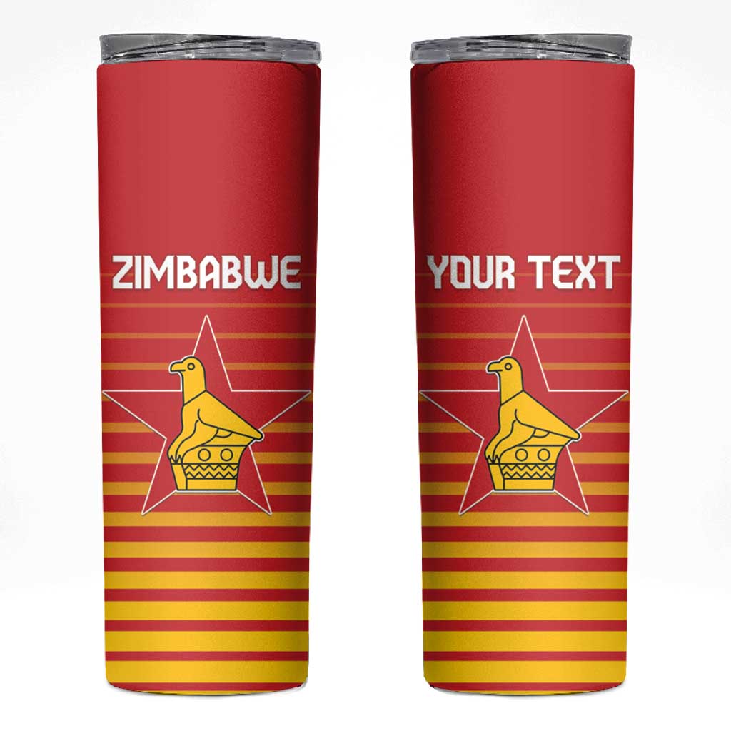 Custom Zimbabwe Cricket Skinny Tumbler Come On Chevrons LT15